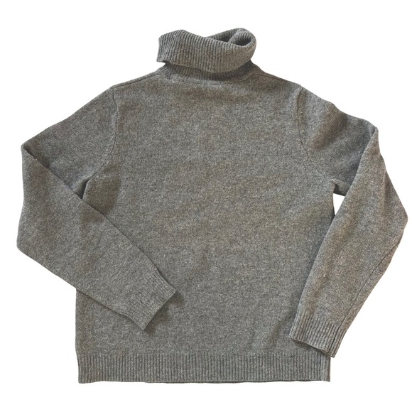 VTG Lauren Ralph Lauren LambsWool Sweater Turtleneck Ice Skaters Gray Sz S P - Picture 2 of 9